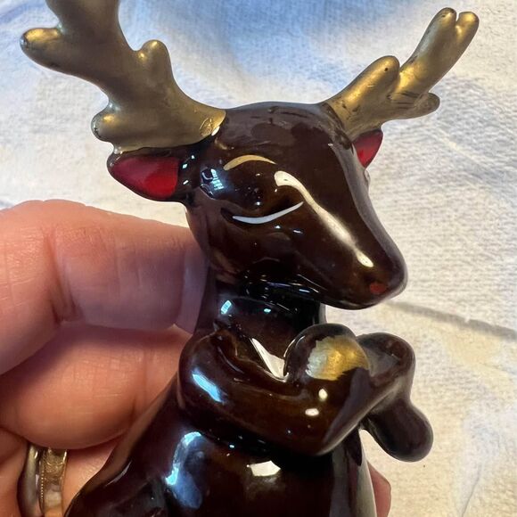 Vintage Kimple Ceramic Painted Reindeer Made in Japan Christmas Holiday 1950s - Picture 7 of 9